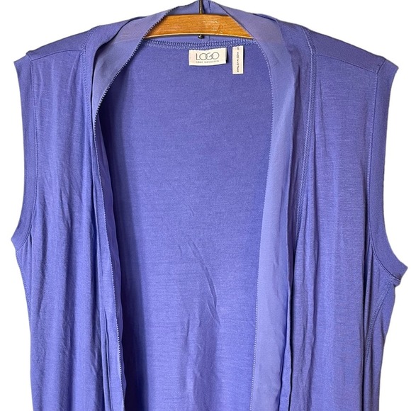LOGO Lori Goldstein Women’s Open Front Cardigan Vest Size Small - Picture 2 of 6